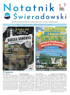 Notatnik Świeradowski : bezpłatny miesięcznik wsp&oacute;lnoty samorządowej Gminy Miejskiej Świerad&oacute;w-Zdr&oacute;j, 2023, nr 1 (290)