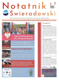 Notatnik Świeradowski : bezpłatny miesięcznik wsp&oacute;lnoty samorządowej Gminy Miejskiej Świerad&oacute;w-Zdr&oacute;j, 2023, nr 10 (299)