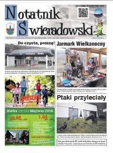 Notatnik Świeradowski : bezpłatny miesięcznik wsp&oacute;lnoty samorządowej Gminy Miejskiej Świerad&oacute;w-Zdr&oacute;j, 2016, nr 4 (209)