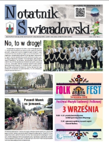 Notatnik Świeradowski : bezpłatny miesięcznik wsp&oacute;lnoty samorządowej Gminy Miejskiej Świerad&oacute;w-Zdr&oacute;j, 2016, nr 8 (213)