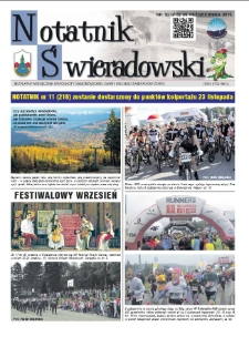 Notatnik Świeradowski : bezpłatny miesięcznik wsp&oacute;lnoty samorządowej Gminy Miejskiej Świerad&oacute;w-Zdr&oacute;j, 2016, nr 10 (215)