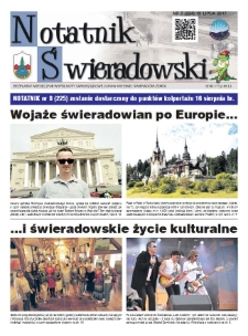 Notatnik Świeradowski : bezpłatny miesięcznik wsp&oacute;lnoty samorządowej Gminy Miejskiej Świerad&oacute;w-Zdr&oacute;j, 2017, nr 7 (224)