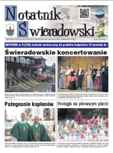 Notatnik Świeradowski : bezpłatny miesięcznik wsp&oacute;lnoty samorządowej Gminy Miejskiej Świerad&oacute;w-Zdr&oacute;j, 2017, nr 8 (225)