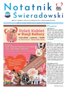 Notatnik Świeradowski : bezpłatny miesięcznik wsp&oacute;lnoty samorządowej Gminy Miejskiej Świerad&oacute;w-Zdr&oacute;j, 2022, nr 2 (279)