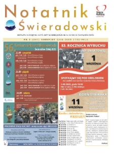 Notatnik Świeradowski : bezpłatny miesięcznik wsp&oacute;lnoty samorządowej Gminy Miejskiej Świerad&oacute;w-Zdr&oacute;j, 2022, nr 8 (285)
