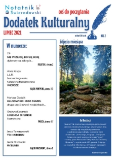 Notatnik Świeradowski : bezpłatny miesięcznik wsp&oacute;lnoty samorządowej Gminy Miejskiej Świerad&oacute;w-Zdr&oacute;j, 2021, Dodatek Kulturalny : coś do poczytania, nr 2 (lipiec)