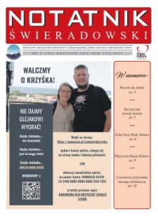 Notatnik Świeradowski : bezpłatny miesięcznik wsp&oacute;lnoty samorządowej Gminy Miejskiej Świerad&oacute;w-Zdr&oacute;j, 2020, nr 9 (262) (wrzesień)