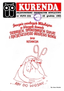 Kurenda : jeleniog&oacute;rski informator oświatowy, 1993, nr 10 (53)