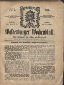 Waldenburger Wochenblatt, Jg. 5, 1859, nr 5