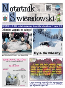 Notatnik Świeradowski : bezpłatny miesięcznik wsp&oacute;lnoty samorządowej Gminy Miejskiej Świerad&oacute;w-Zdr&oacute;j, 2019, nr 2 (243) (luty)