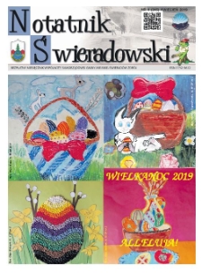 Notatnik Świeradowski : bezpłatny miesięcznik wsp&oacute;lnoty samorządowej Gminy Miejskiej Świerad&oacute;w-Zdr&oacute;j, 2019, nr 4 (245) (kwiecień)