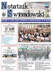 Notatnik Świeradowski : bezpłatny miesięcznik wsp&oacute;lnoty samorządowej Gminy Miejskiej Świerad&oacute;w-Zdr&oacute;j, 2019, nr 8 (249) (sierpień)
