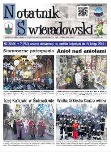 Notatnik Świeradowski : bezpłatny miesięcznik wsp&oacute;lnoty samorządowej Gminy Miejskiej Świerad&oacute;w-Zdr&oacute;j, 2018 nr 1 (230) (styczeń)