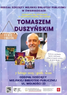 Spotkanie autorskie z Tomaszem Duszyńskim - plakat [Dokument życia społecznego]