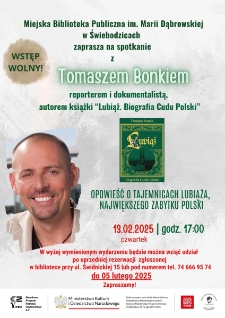 Spotkanie autorskie z Tomaszem Bonkiem - plakat [Dokument życia społecznego]