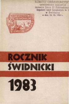 Rocznik Świdnicki, T. 11 (1983)