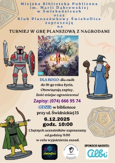 Turniej w grę planszową z nagrodami - plakat [Dokument życia społecznego]