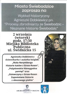 Wykład historyczny Agnieszki Dobkiewicz - plakat [Dokument życia społecznego]