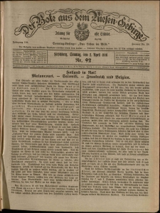 Der Bote aus dem Riesen-Gebirge : Zeitung f&uuml;r alle St&auml;nde, R. 104, 1916, nr 92