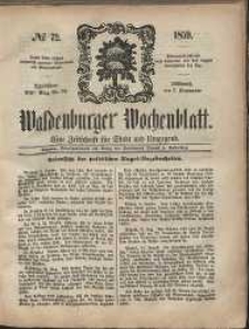 Waldenburger Wochenblatt, Jg. 5, 1859, nr 72