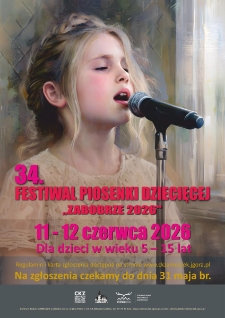 34. Festiwal Piosenki Dziecięcej "Zabobrze 2026" - plakat [Dokument życia społecznego]