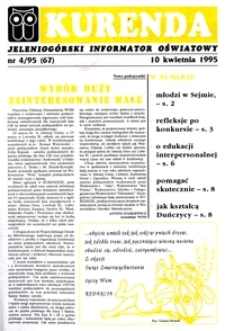 Kurenda : jeleniogórski informator oświatowy, 1995, nr 4 (67)