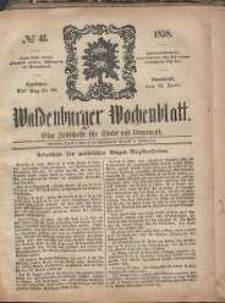 Waldenburger Wochenblatt, Jg. 4, 1858, nr 47