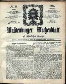Waldenburger Wochenblatt, Jg. 8, 1862, nr 39
