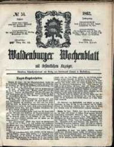 Waldenburger Wochenblatt, Jg. 8, 1862, nr 51