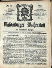 Waldenburger Wochenblatt, Jg. 8, 1862, nr 54