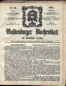 Waldenburger Wochenblatt, Jg. 8, 1862, nr 63