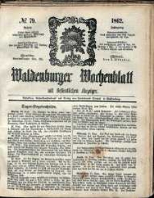 Waldenburger Wochenblatt, Jg. 8, 1862, nr 79