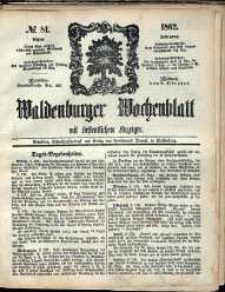 Waldenburger Wochenblatt, Jg. 8, 1862, nr 81