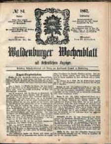 Waldenburger Wochenblatt, Jg. 8, 1862, nr 84