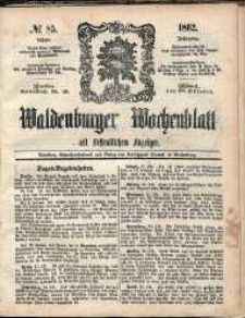 Waldenburger Wochenblatt, Jg. 8, 1862, nr 85