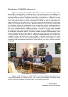 Obrady jury XX OPKKiT w Poznaniu [Dokument elektroniczny]