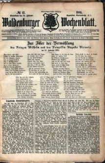 Waldenburger Wochenblatt, Jg. 27, 1881, nr 17