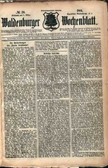 Waldenburger Wochenblatt, Jg. 27, 1881, nr 20