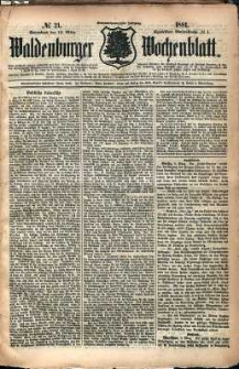 Waldenburger Wochenblatt, Jg. 27, 1881, nr 21