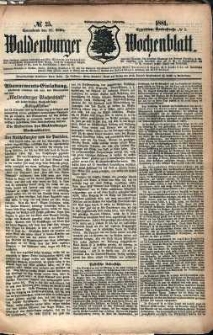 Waldenburger Wochenblatt, Jg. 27, 1881, nr 25