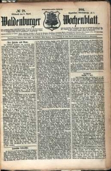 Waldenburger Wochenblatt, Jg. 27, 1881, nr 28