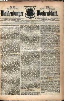 Waldenburger Wochenblatt, Jg. 27, 1881, nr 32