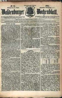Waldenburger Wochenblatt, Jg. 27, 1881, nr 34