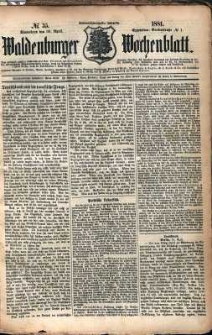 Waldenburger Wochenblatt, Jg. 27, 1881, nr 35