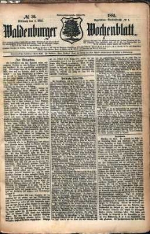 Waldenburger Wochenblatt, Jg. 27, 1881, nr 36