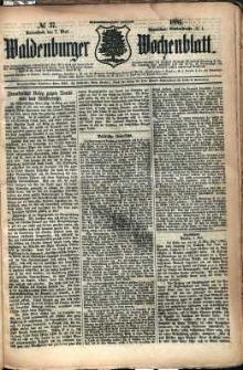 Waldenburger Wochenblatt, Jg. 27, 1881, nr 37