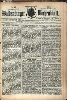 Waldenburger Wochenblatt, Jg. 27, 1881, nr 44