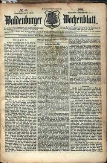 Waldenburger Wochenblatt, Jg. 27, 1881, nr 45