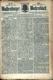 Waldenburger Wochenblatt, Jg. 27, 1881, nr 61