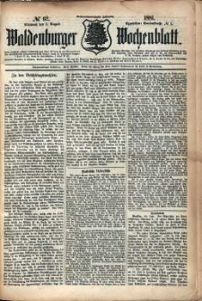 Waldenburger Wochenblatt, Jg. 27, 1881, nr 62